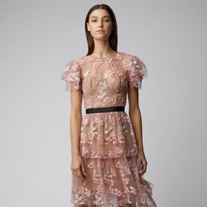 Self-portrait midi pink floral dress